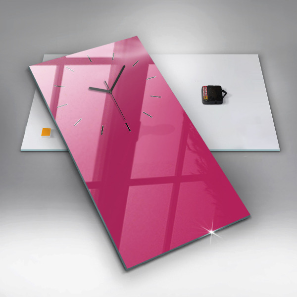 Vertikale Uhr mit motiv Farbe kräftiges Rosa