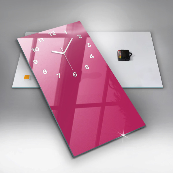Vertikale Uhr mit motiv Farbe kräftiges Rosa