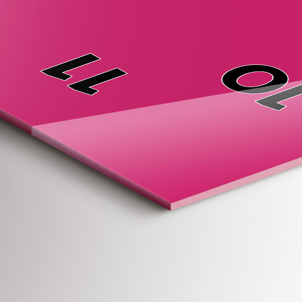 Vertikale Uhr mit motiv Farbe kräftiges Rosa