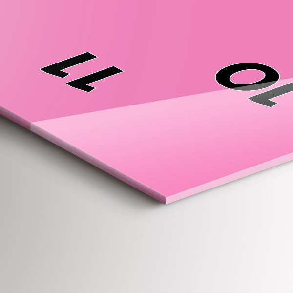 Vertikale Uhr mit motiv Farbe rosa