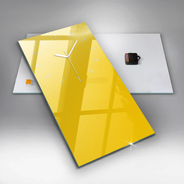 Vertikale Uhr mit motiv Farbe hellgelb
