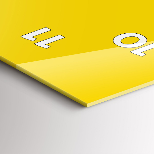 Vertikale Uhr mit motiv Farbe hellgelb