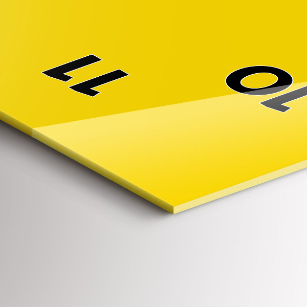 Vertikale Uhr mit motiv Farbe hellgelb