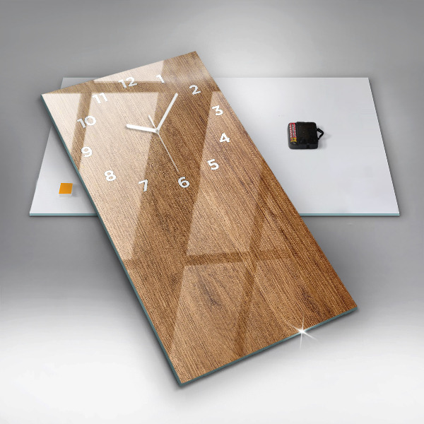 Vertikale Uhr mit motiv Helles Holz