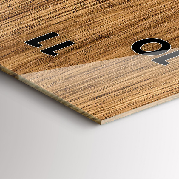 Vertikale Uhr mit motiv Helles Holz