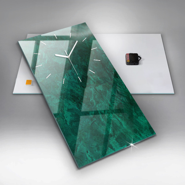 Vertikale Uhr mit motiv Smaragdgrüne Wand