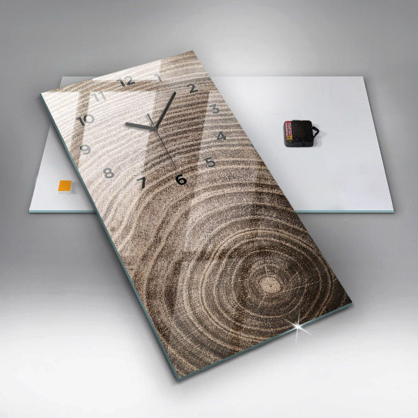 Vertikale Uhr mit motiv Baumstamm