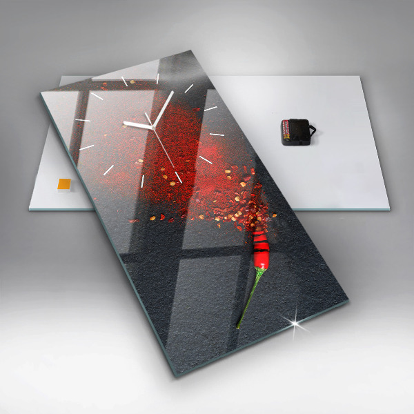 Vertikale Uhr Scharfe rote Paprika