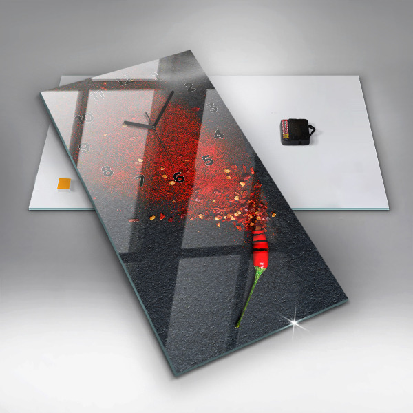 Vertikale Uhr Scharfe rote Paprika