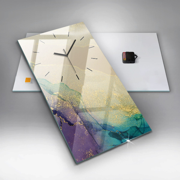 Vertikale Uhr mit motiv Farbige Abstraktion