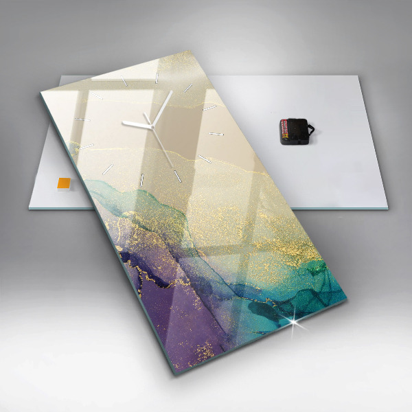 Vertikale Uhr mit motiv Farbige Abstraktion