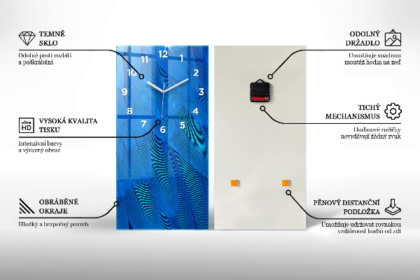 Vertikale Uhr mit motiv Pastell abstrakt