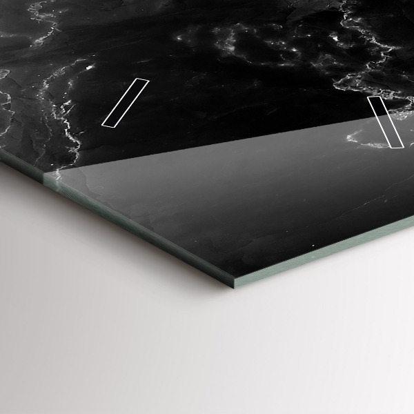 Vertikale Uhr mit motiv Schwarzer Marmor