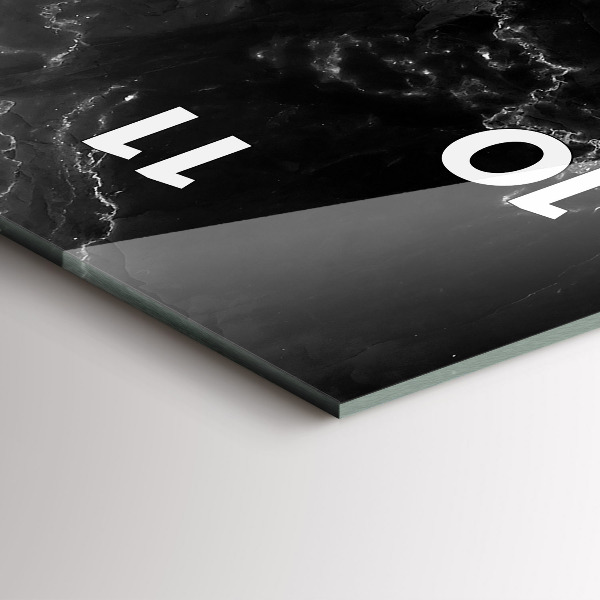 Vertikale Uhr mit motiv Schwarzer Marmor