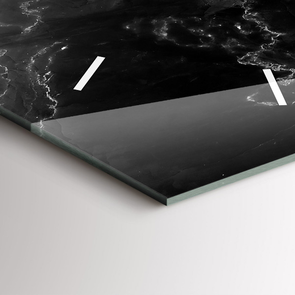 Vertikale Uhr mit motiv Schwarzer Marmor