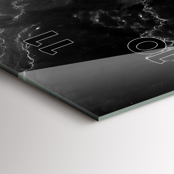 Vertikale Uhr mit motiv Schwarzer Marmor