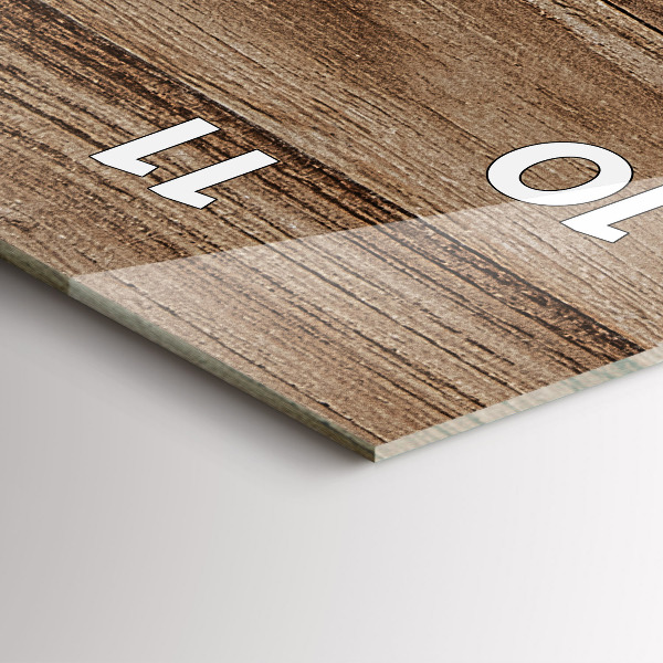 Vertikale Uhr mit motiv Dunkles Holz