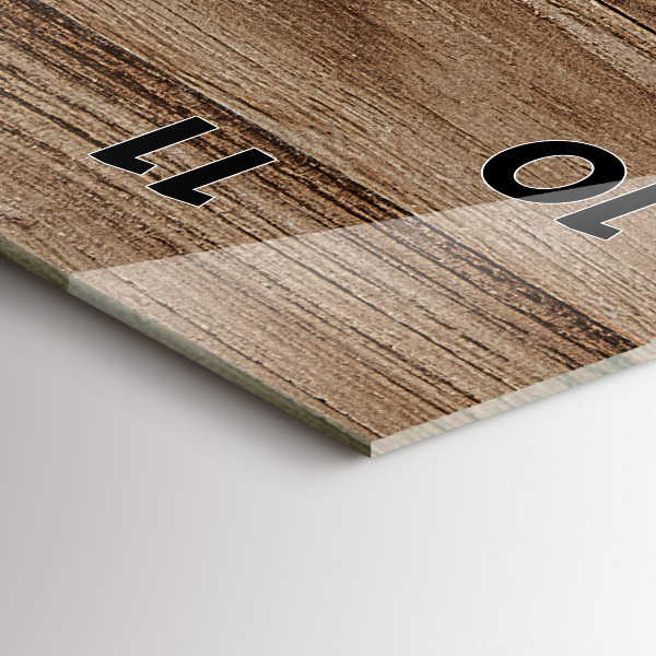 Vertikale Uhr mit motiv Dunkles Holz