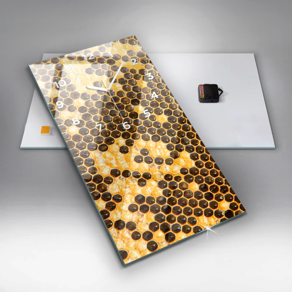 Vertikale Uhr mit motiv Honigwabe