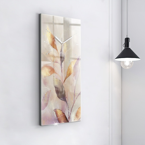 Vertikale Uhr mit motiv Abstrakte Boho-Blätter
