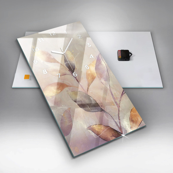 Vertikale Uhr mit motiv Abstrakte Boho-Blätter