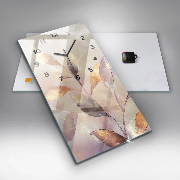 Vertikale Uhr mit motiv Abstrakte Boho-Blätter