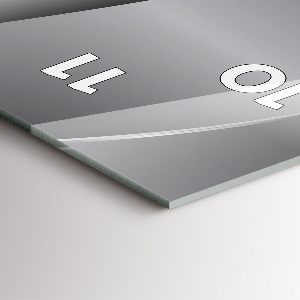 Vertikale Uhr mit motiv Silberne Abstraktion