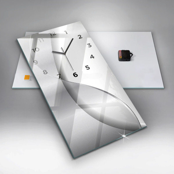 Vertikale Uhr mit motiv Silberne Abstraktion