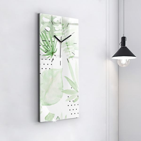 Vertikale Uhr mit motiv Grüne Blätter