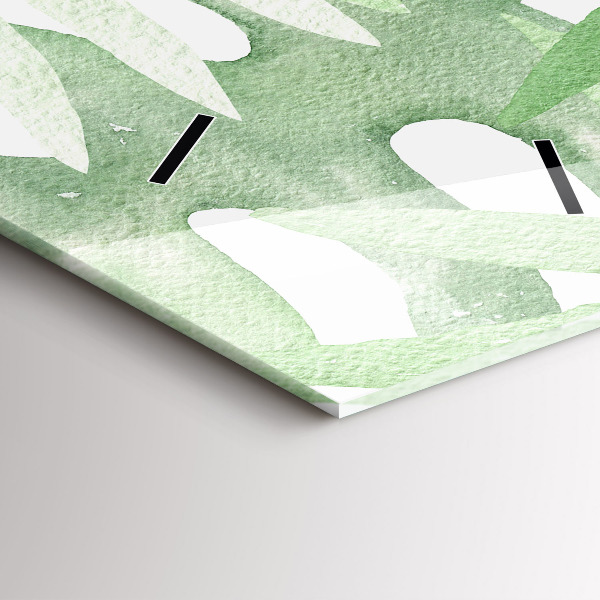 Vertikale Uhr mit motiv Grüne Blätter