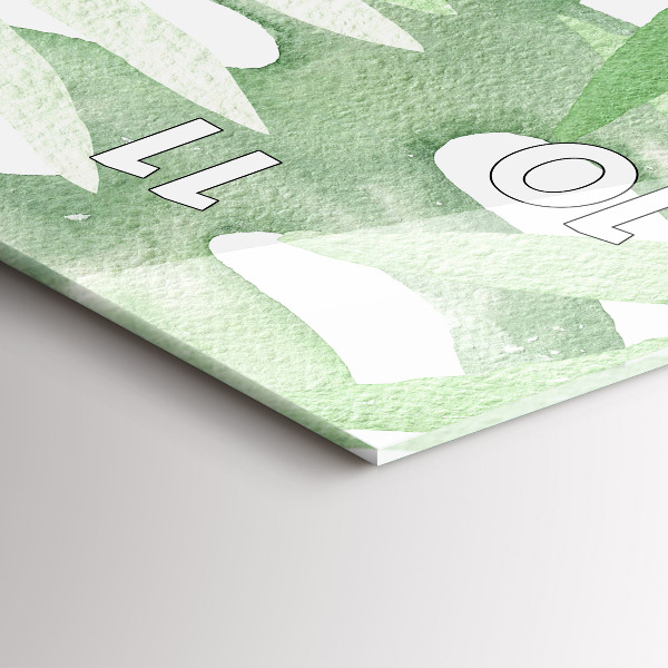 Vertikale Uhr mit motiv Grüne Blätter