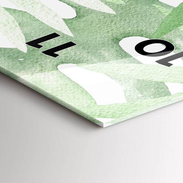 Vertikale Uhr mit motiv Grüne Blätter