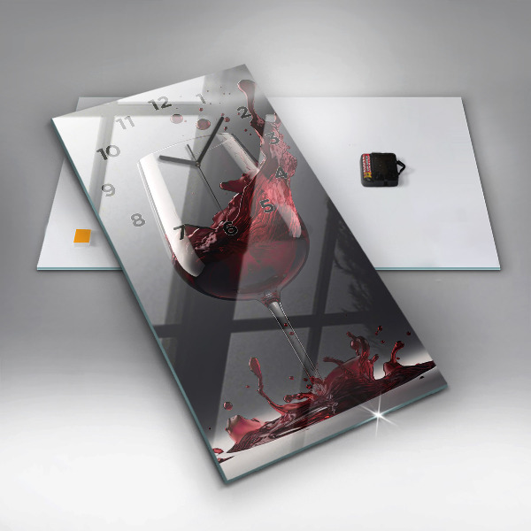 Vertikale Uhr mit motiv Glas Rotwein