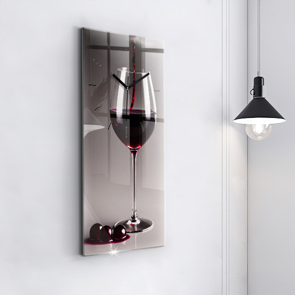 Vertikale Uhr mit motiv Lampe mit Rotwein