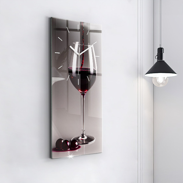 Vertikale Uhr mit motiv Lampe mit Rotwein