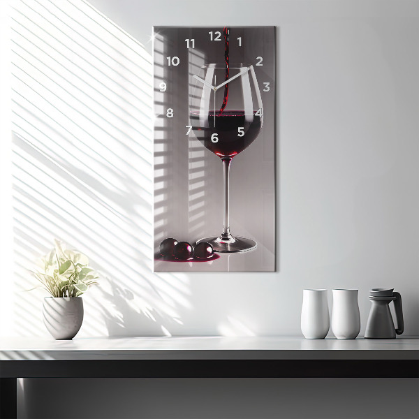 Vertikale Uhr mit motiv Lampe mit Rotwein
