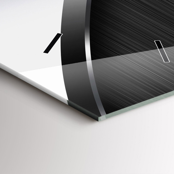 Vertikale Uhr mit motiv Schwarze und silberne Linien