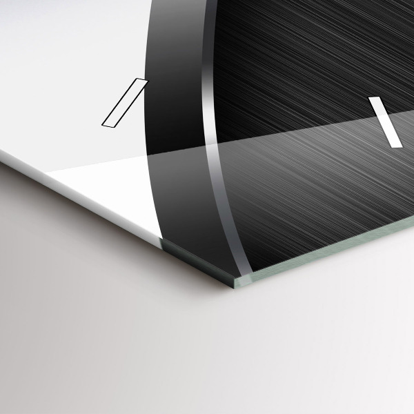 Vertikale Uhr mit motiv Schwarze und silberne Linien