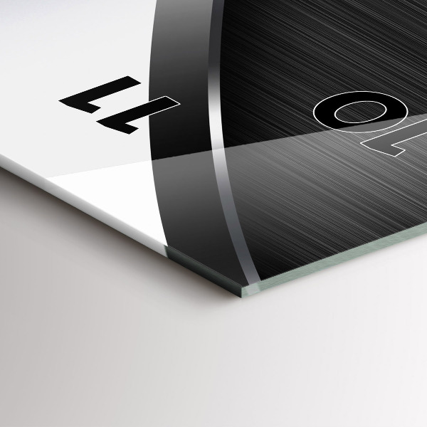 Vertikale Uhr mit motiv Schwarze und silberne Linien