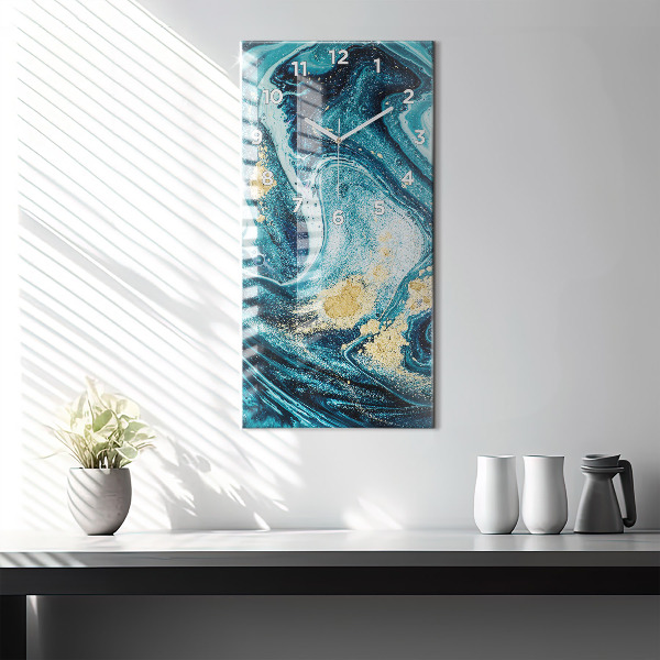 Vertikale Uhr Abstrakter Marmor