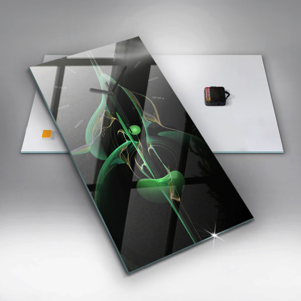 Vertikale Uhr mit motiv Grüne Abstraktion