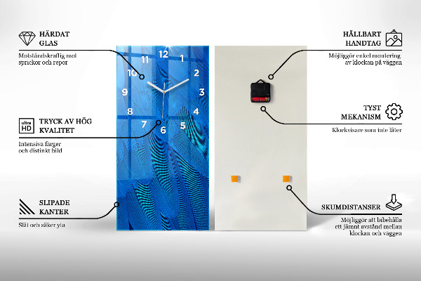 Vertikale Uhr mit motiv Geometrisches Hipster-Muster