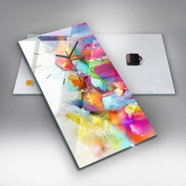 Vertikale Uhr mit motiv Abstrakte Blumen