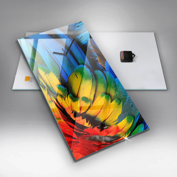 Vertikale Uhr mit motiv Bunte Vogelschwingen