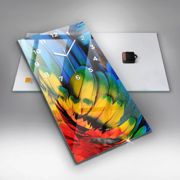 Vertikale Uhr mit motiv Bunte Vogelschwingen
