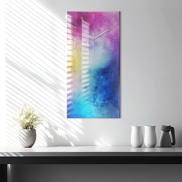 Vertikale Uhr mit motiv Farbige Flecken