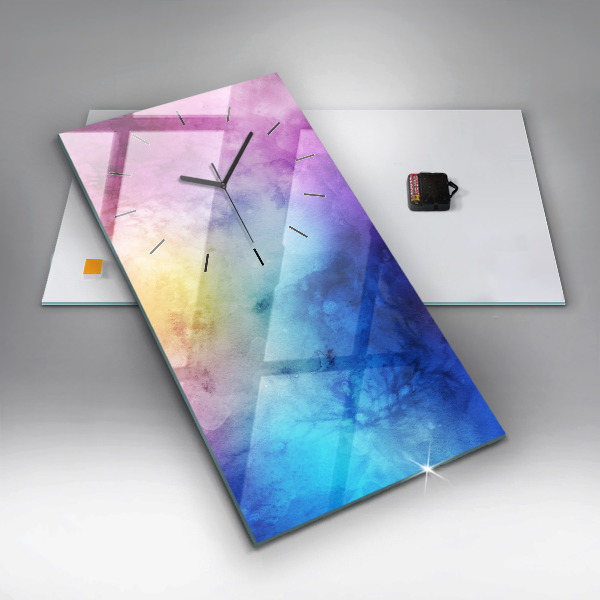 Vertikale Uhr mit motiv Farbige Flecken