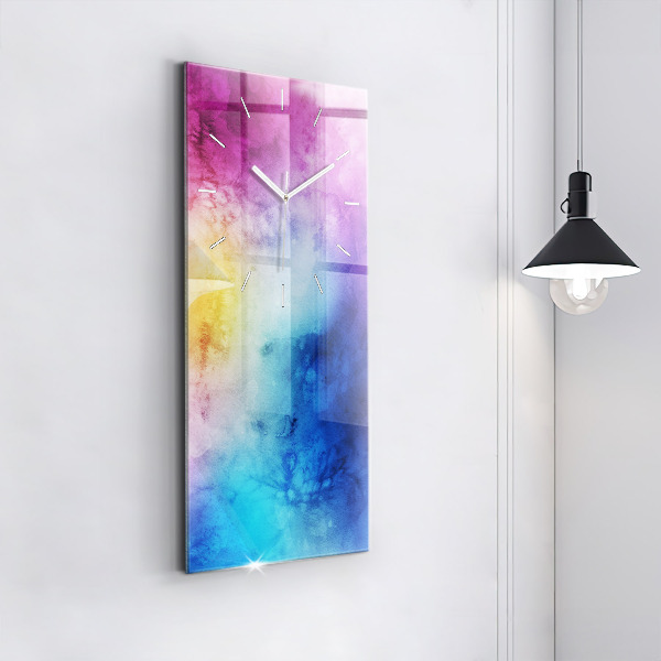 Vertikale Uhr mit motiv Farbige Flecken