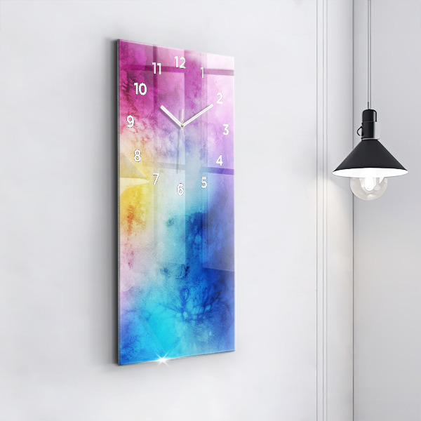 Vertikale Uhr mit motiv Farbige Flecken