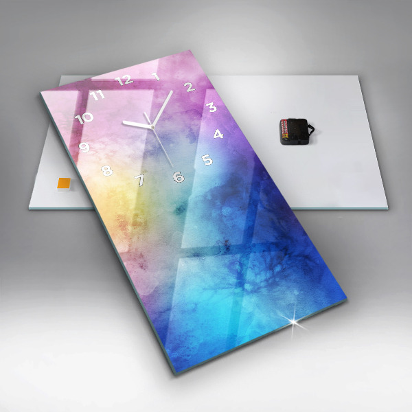 Vertikale Uhr mit motiv Farbige Flecken